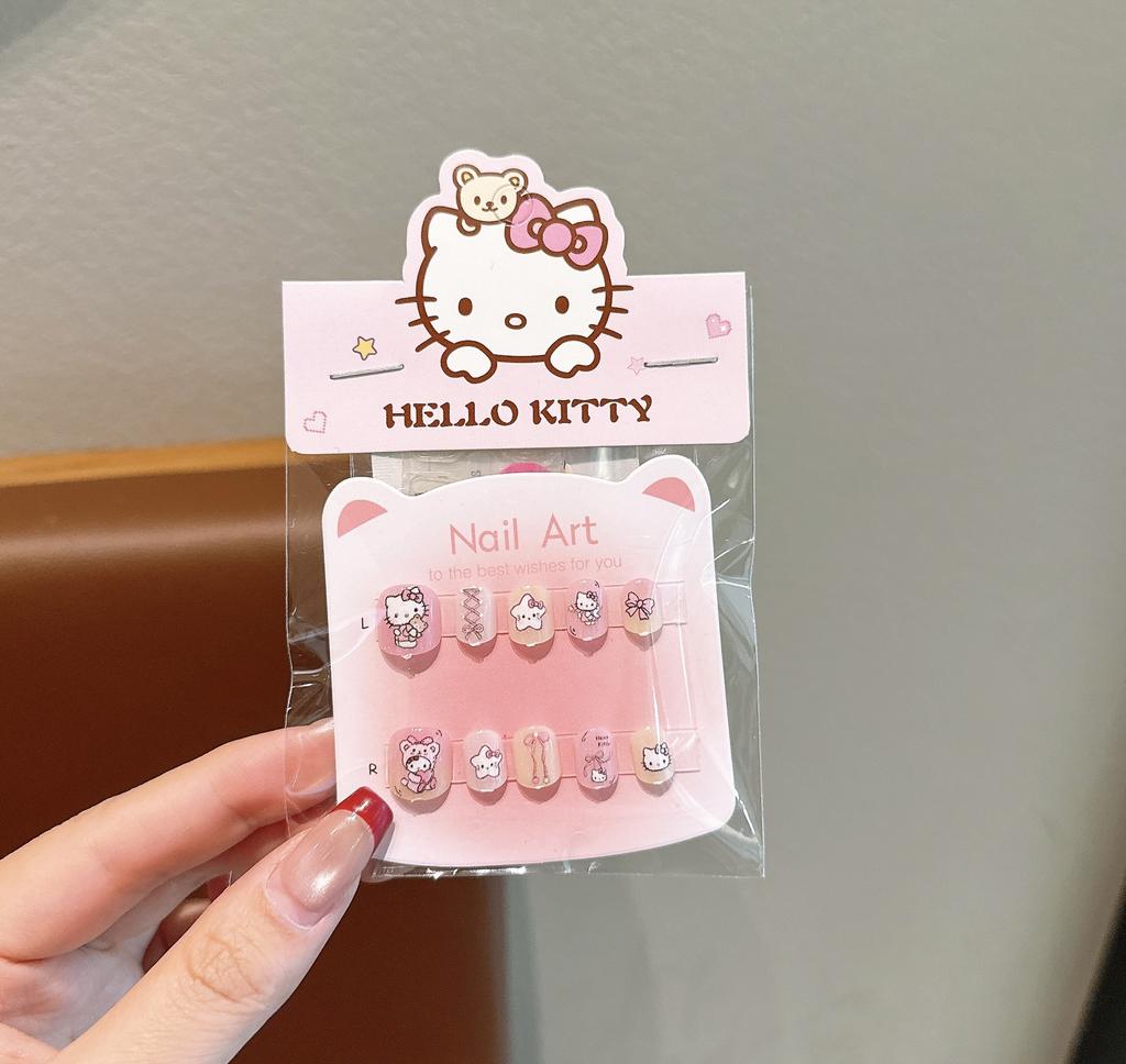 Cartoon Children Wearing Nail Pads Little Girl Jelly Glue Removable Nail Sticker Girl Gift Toy Nail Sticker