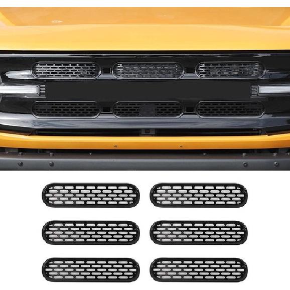6Pcs Front Grill Mesh Grille erts Cover Frame Trims Kit For Ford Bronco +