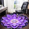 1pc Purple Lotus Mandala Chair Carpet for Office, Non slip, Soft and Durable Office Rug