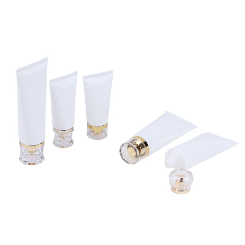 3Pcs 50/100Ml White Empty Cosmetic Squeeze Tubes Travel Dispensing Tubes Refillable Containers For Lotion Cream Facial Cleaner