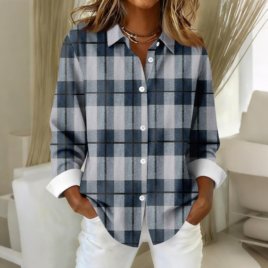 Women's Shirt Blouse Christmas Print Button Long Sleeve Casual Basic Shirt Collar Regular Top