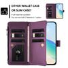 For iPhone 15 Pro Leather Case 9 Card Slots Zipper Wallet Stand Phone Cover with Wrist Strap