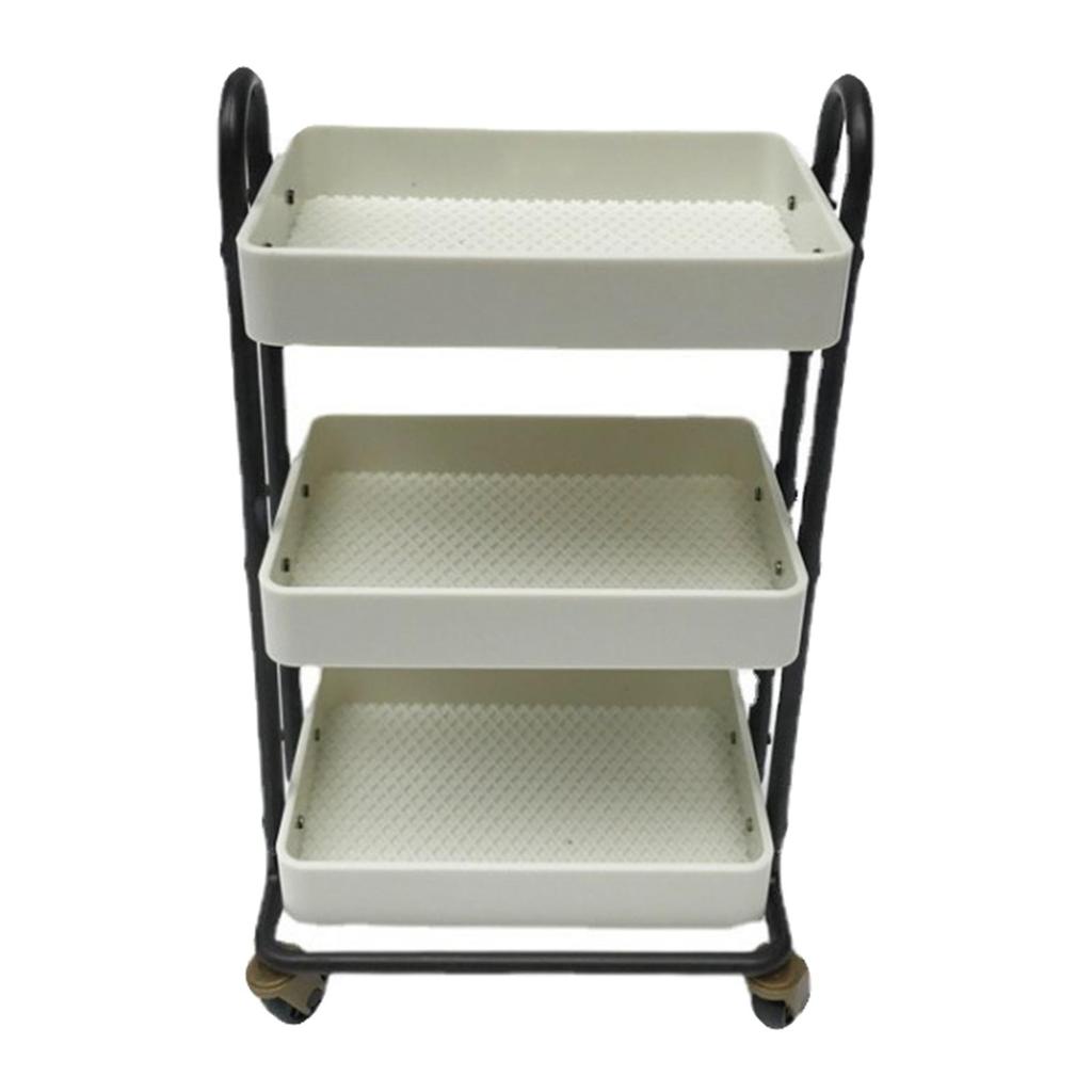 1:6 Dollhouse Food Cart Utility 3 Trays Rack Shelf Exquisite Miniature with Rolling Wheel Dining for Kitchen Decor Furnishings