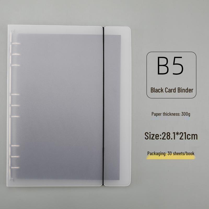 B5 DIY Notizbuch mit losen Blättern, schwarzem Papier und dicken leeren schwarzen Kartonseiten