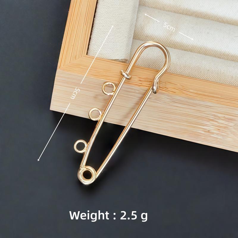 Colorfast Electroplated Safety Pin Brooch with Loop Holder for Sweaters and Pants