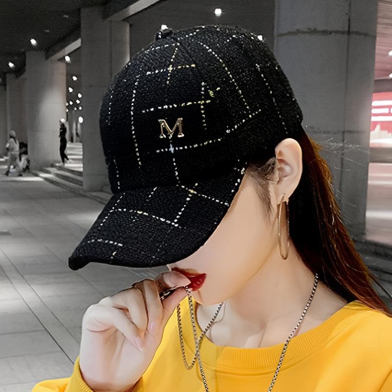 1pc Women'S Fabric White Letter Casual Cute Baseball Cap Suitable for Travel