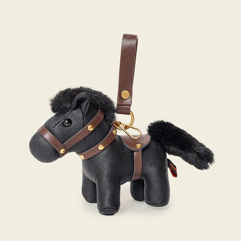 Leather Pony Keychain Cute Plush Animal Bag Charm For Kids And Teens