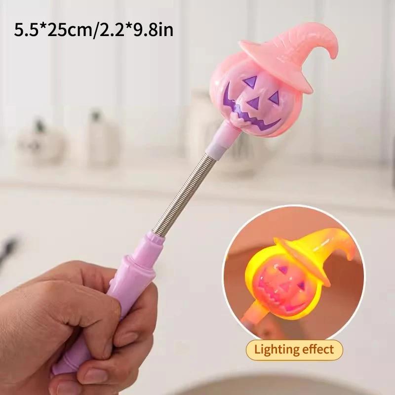 Halloween Pumpkin Hand Shaker Flashlight Halloween Glowing Hand Shaker Decor Day The Dead Mexico Halloween Party Kid's Torch