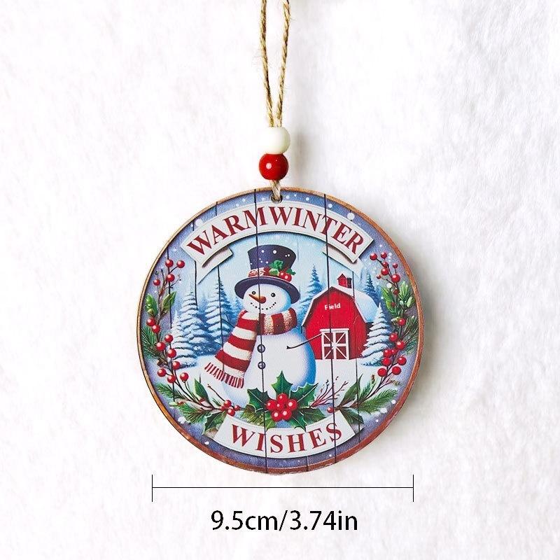 Xmas Tree Hanging Decoration, Wood Crafted, Christmas Ornaments, Fun Party Scene Props, Festive Gift