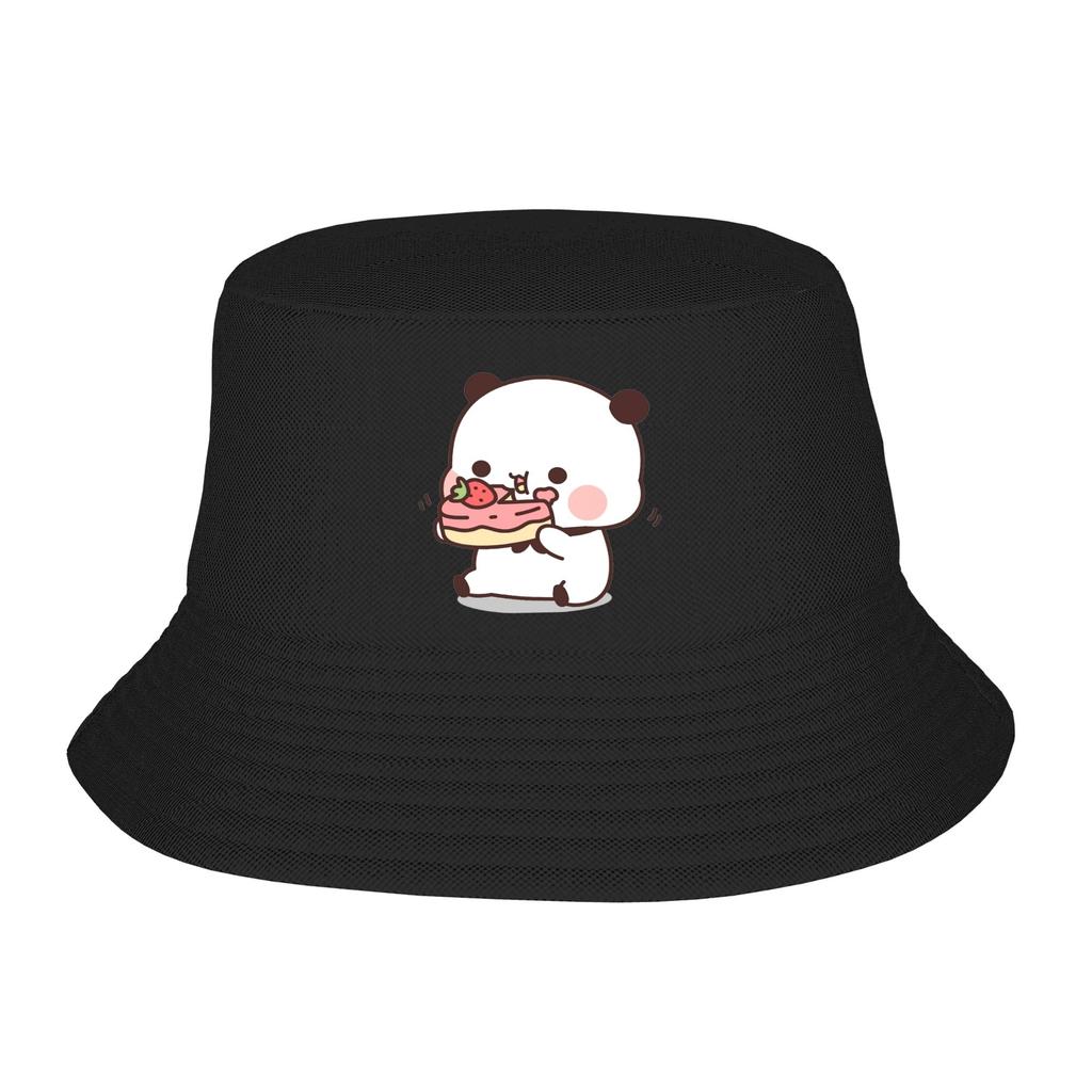 Street Panda Bear Couple Anime Cartoon  Bucket Hat Unisex Packable Outdoor Sports Bubu And Dudu Fishing Caps Travel Headwear Bob