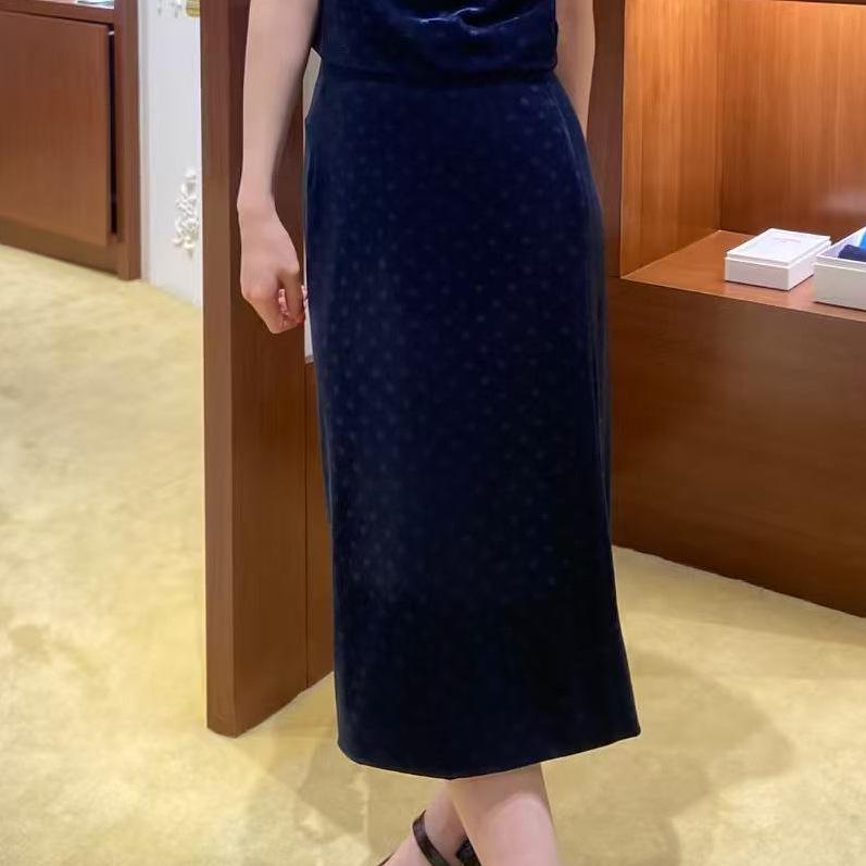 В наличии 2026 Вельветовая юбка-трапеция в горошек - Весенне-летняя повседневная мода Small