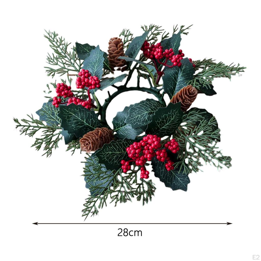 Artificial Candles Wreaths, Candle Garland Rings, Flower Pillar Rings