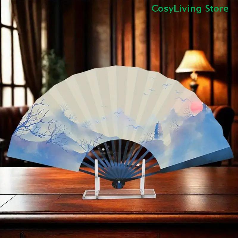 1/2pcs Acrylic Foldable Fan Stand Display Stands Holder Space-Saving Desk Organizer For Japanese & Chinese Hand Fans