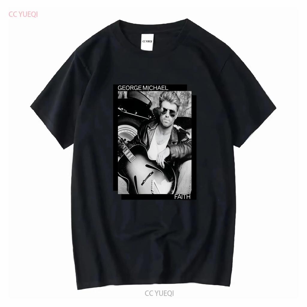 George Michael Faith T Shirt Cotton All Sizes EL066 Vintage Washed Streetwear Homme Designer Clothes Stylish Casual Stretched