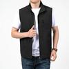 Men Waistcoat Stand Collar Sleeveless Zipper Closure Solid Color Vest Coat with Pockets Outdoor Fishing Waistcoat