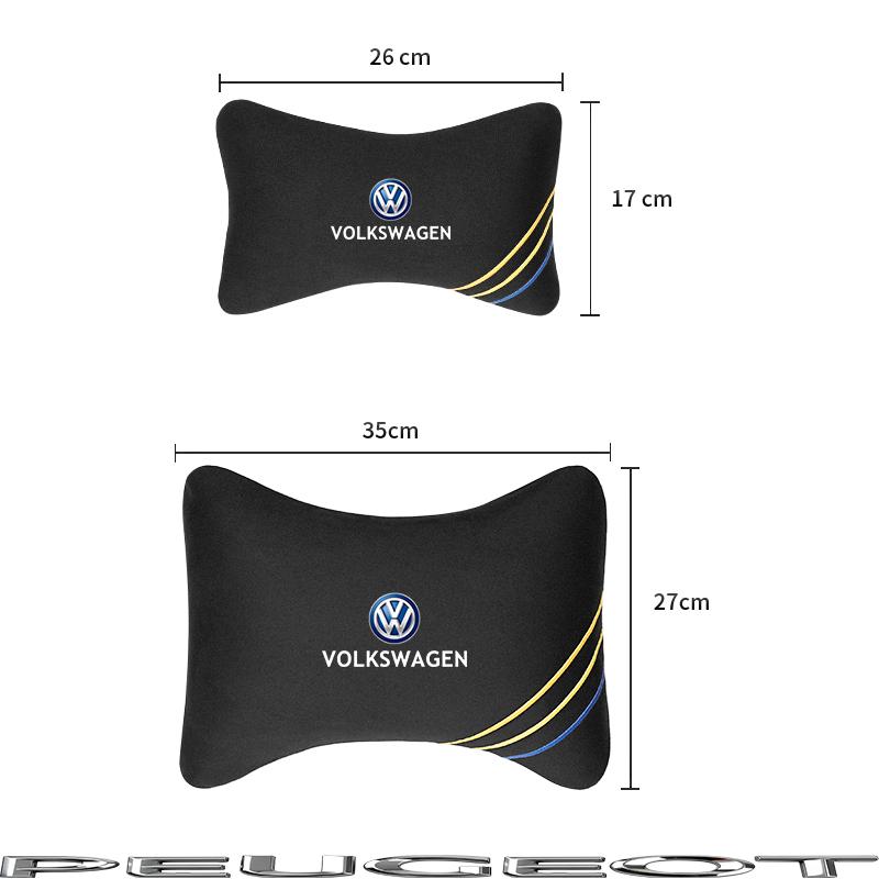 Car Headrest Cover Auto Seat Cover Head Neck Rest Pillow For VW GTI Polo Golf MK6MK7 Passat Atlas Jetta Tiguan Arteon CC Hub Cap