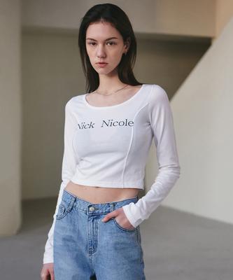 Nigaennikol Nicole Linha de Corte Cropped Tee_Branco