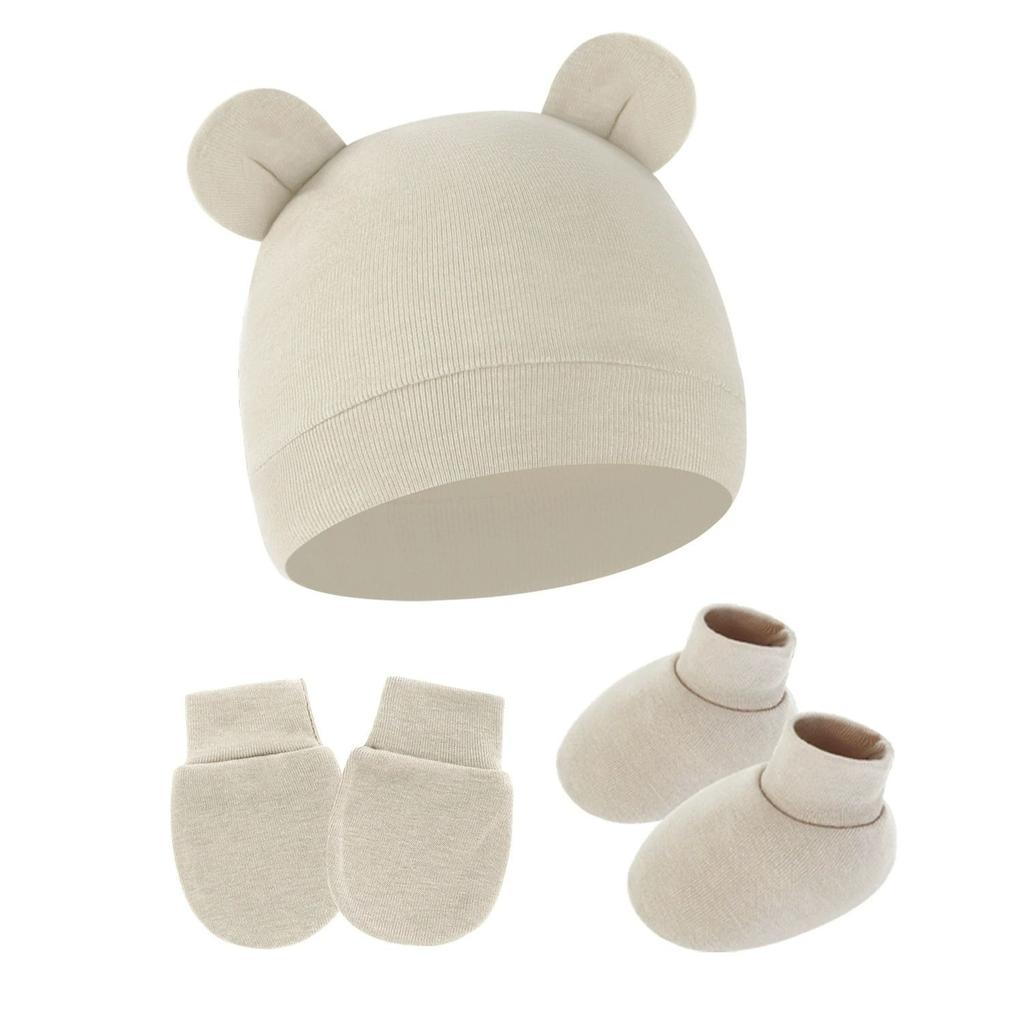 Conjunto de Chapéu e Luvas para Bebê Menina Algodão Gorro para Recém-nascidos Acessórios para Meninas Touca para Bebê Touca para Crianças Pequenas e Bebês Presente para Recém-nascidos