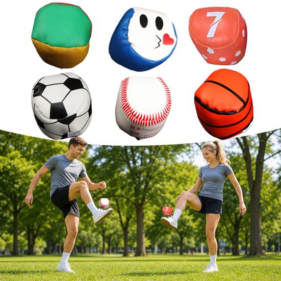 Kunstlæder Fodtaske Tegneserieudtryk Tal Fodbold Basketball Baseball Kast Bønnetaske Legetøj Børn Indendørs Udendørs Leg Håndlavet Sparkbold