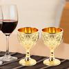 Embossed Wine Glass Zinc Alloy Shot Glass Goblets & Chalices Metal Goblet  For Wedding