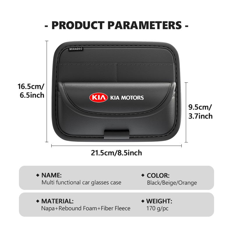For KIA Car Sunshade Glasses Clip Storage Artifact Card Bag Ticket Box Sorento Stinger Soul Spectra Niro Cadenza Sephia