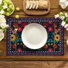 Av 4 eller 6 mexikanskt-inspirerade dukar med blommönster, Perfekta för Cinco De Mayo och Dia De Los Muertos-firanden, Mät