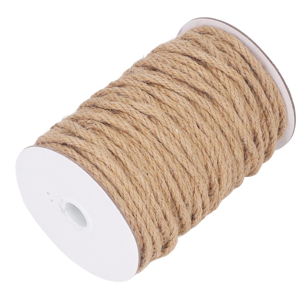 Jute Twine 50M Length 5mm Diameter 4 Strand Jute String Rope DIY Handcraft Accessory Home Decoration
