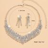 Wind Design Sexy Full Diamond Tassel Necklace Vintage Jewelry Bridal Set Necklace Stud Earrings
