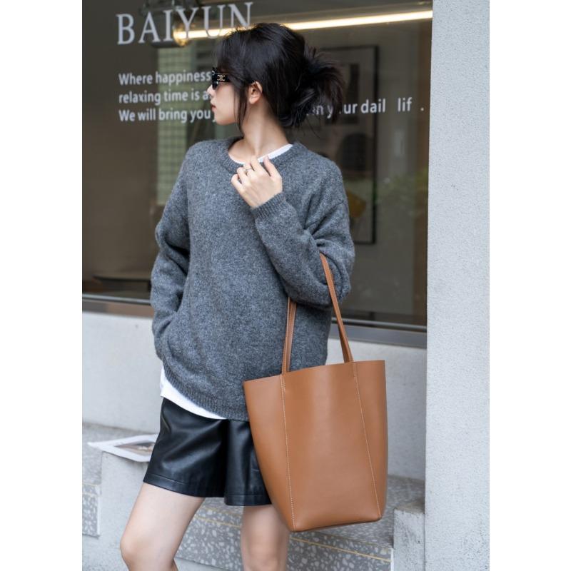 

Универсальная Вместительная Сумка из Натуральной Кожи для Женщин и Детей на Зиму для Повседневных Поездок и Повседневного Использования, Сумка-Ведро из Мягкой Кожи Наппа