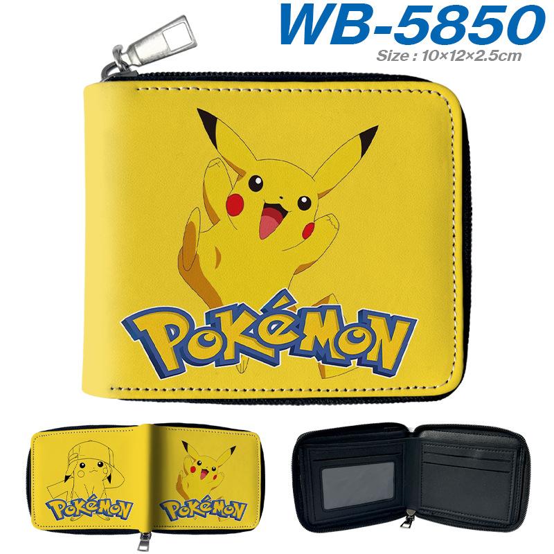 Pokemon Cartoon PU Short Zipper Coin Purse Portable Cute Pikachu Wallet Card Holder 1pcs