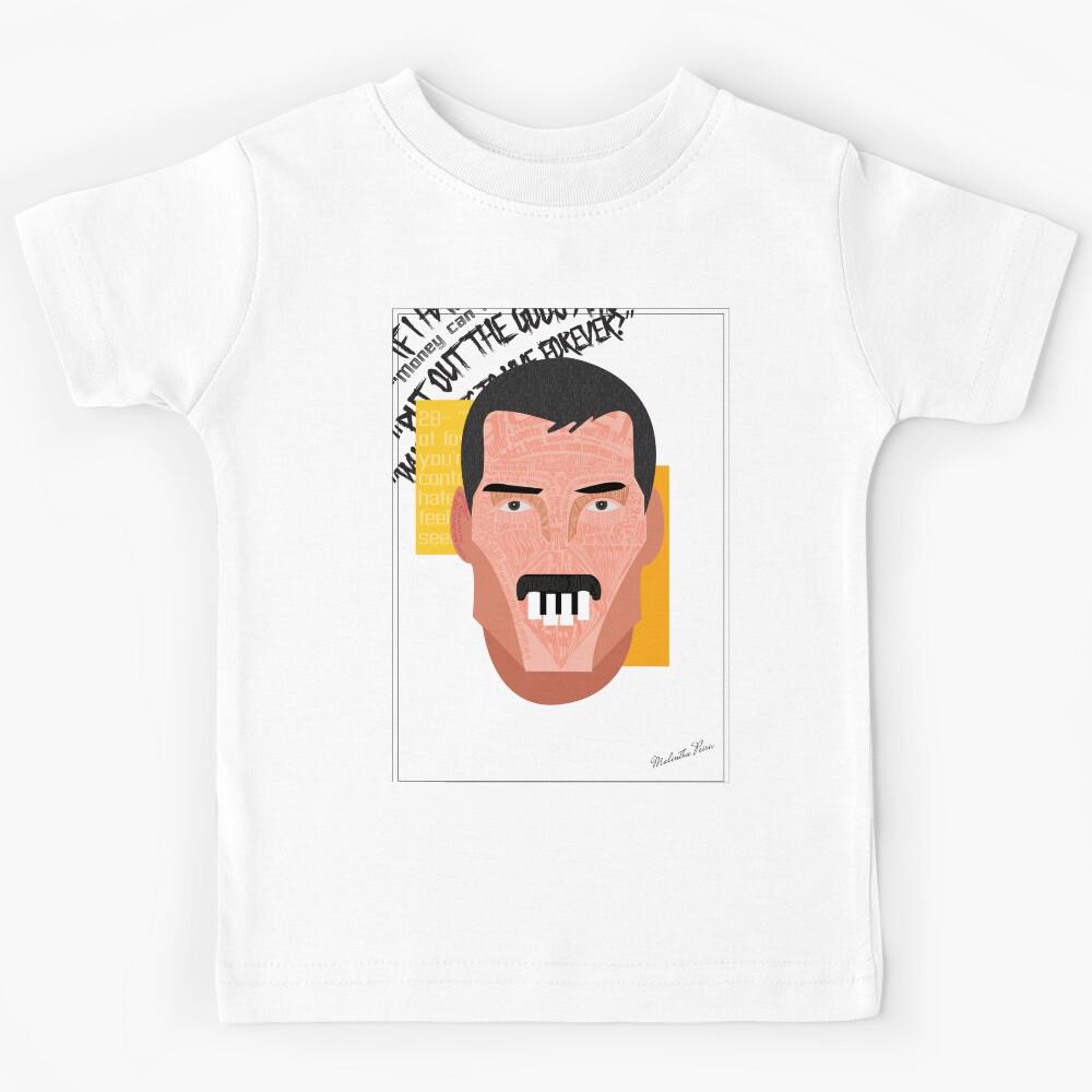 Freddie typography portrait with simplified illustration Kids T-Shirt 100