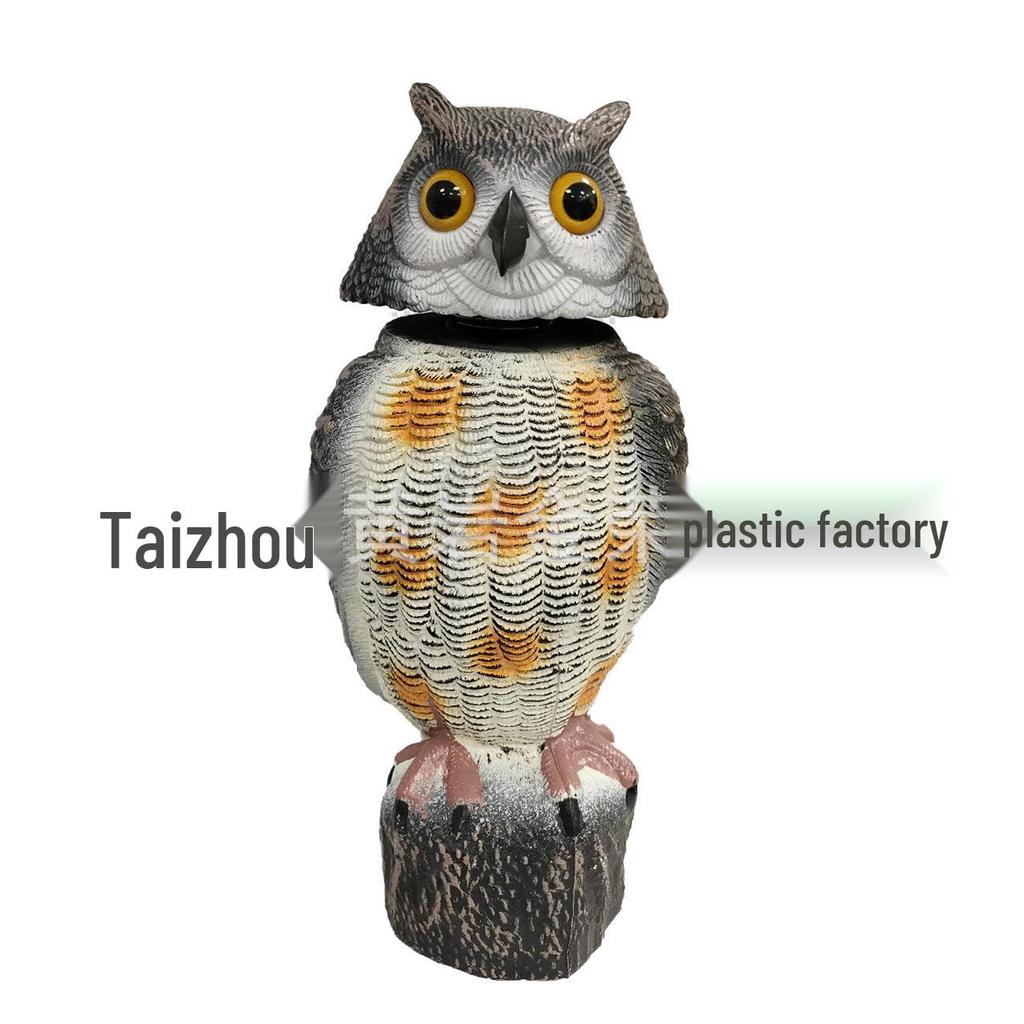 Cross-Border Owl: Outdoor Bird-Scaring, Rodent-Repelling Resin Ornament with Head Movement