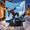 How to Train Your Dragon Pattern Blanket for Home Decoration, Bed, Sofa, Car Travel, Camping, Suitable for All Seasons, Birthday Christmas Gift