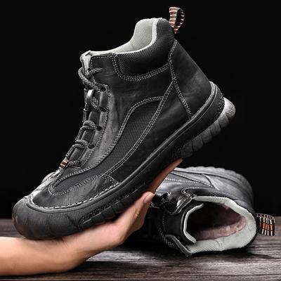Fashion Mens Breathable Vintage Sneakers Male Hot Sale Basic Boots Men All-match Stylish Male Ankle Boots Leather Fashion Hiking Shoes