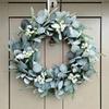 Rabbit Ear Leaf Wreath Vintage Eucalyptus Money Plant Garland Decor Easter Party Home Wall Hanging