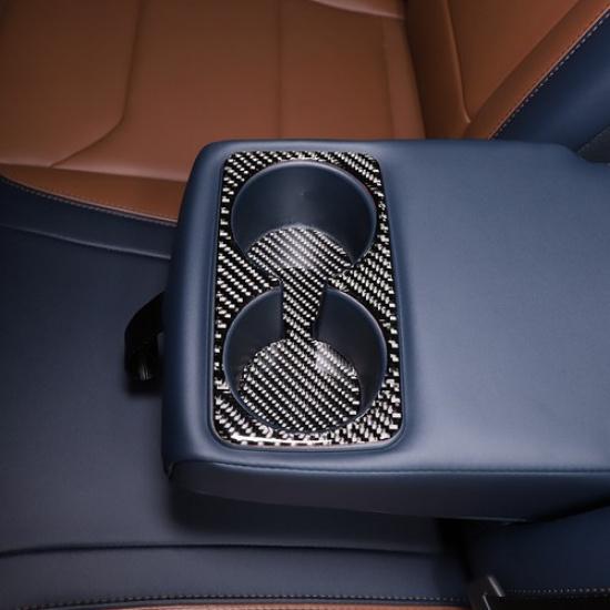 Carbon Fiber Car Rear Cup Holder Panel Cover trim Fits For Ford Maverick