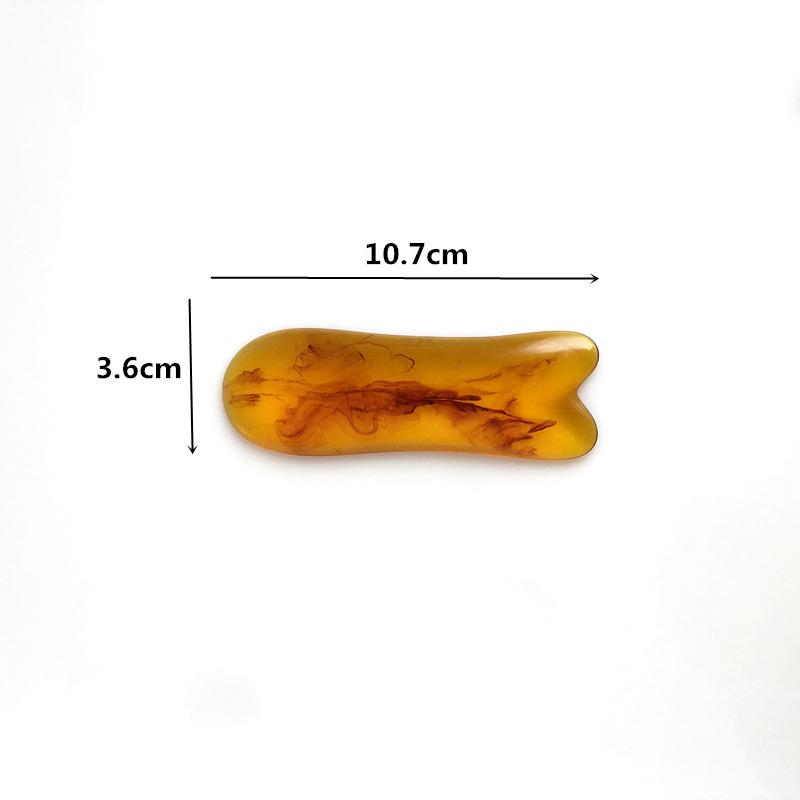 7Pcs / Set  Acupuncture SPA  Massager Antistress Scraping Board Resin Beeswax Amber Meridian Massage Tool Scraping Board Set