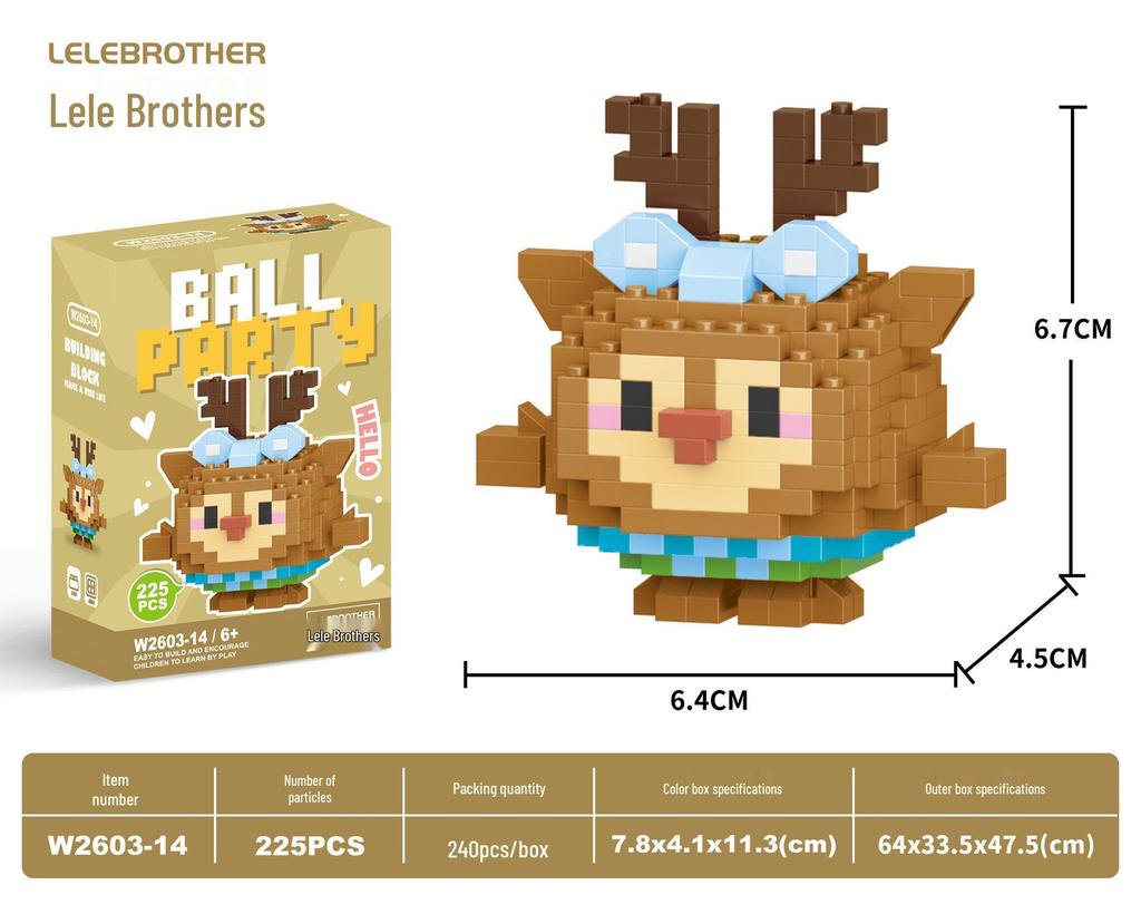Lele Brothers W2603 Animal Egg Doll Micro Building Blocks for Children's Day Gift