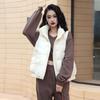 Autumn and Winter New Women's Sleeveless Stand-up Collar Plaid Vest Loose and Versatile Short Down Vest Tide