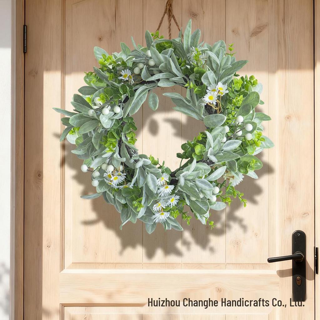 Spring Eucalyptus Daisy Wreath for Door & Window Hanging Home Décor