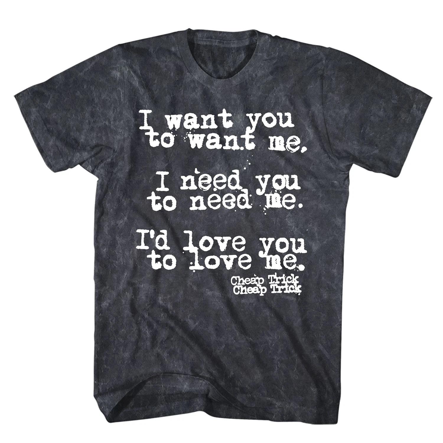 Men s Cheap Trick I Want You Mineral Wash T-shirt XXX-Large Black XXXL