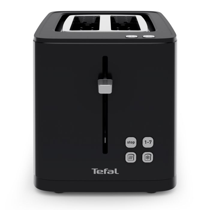 Tefal Grille-Pain 2 Fentes Noir, Écran Numérique, 7 Dorages, 2 Favoris, TT640810