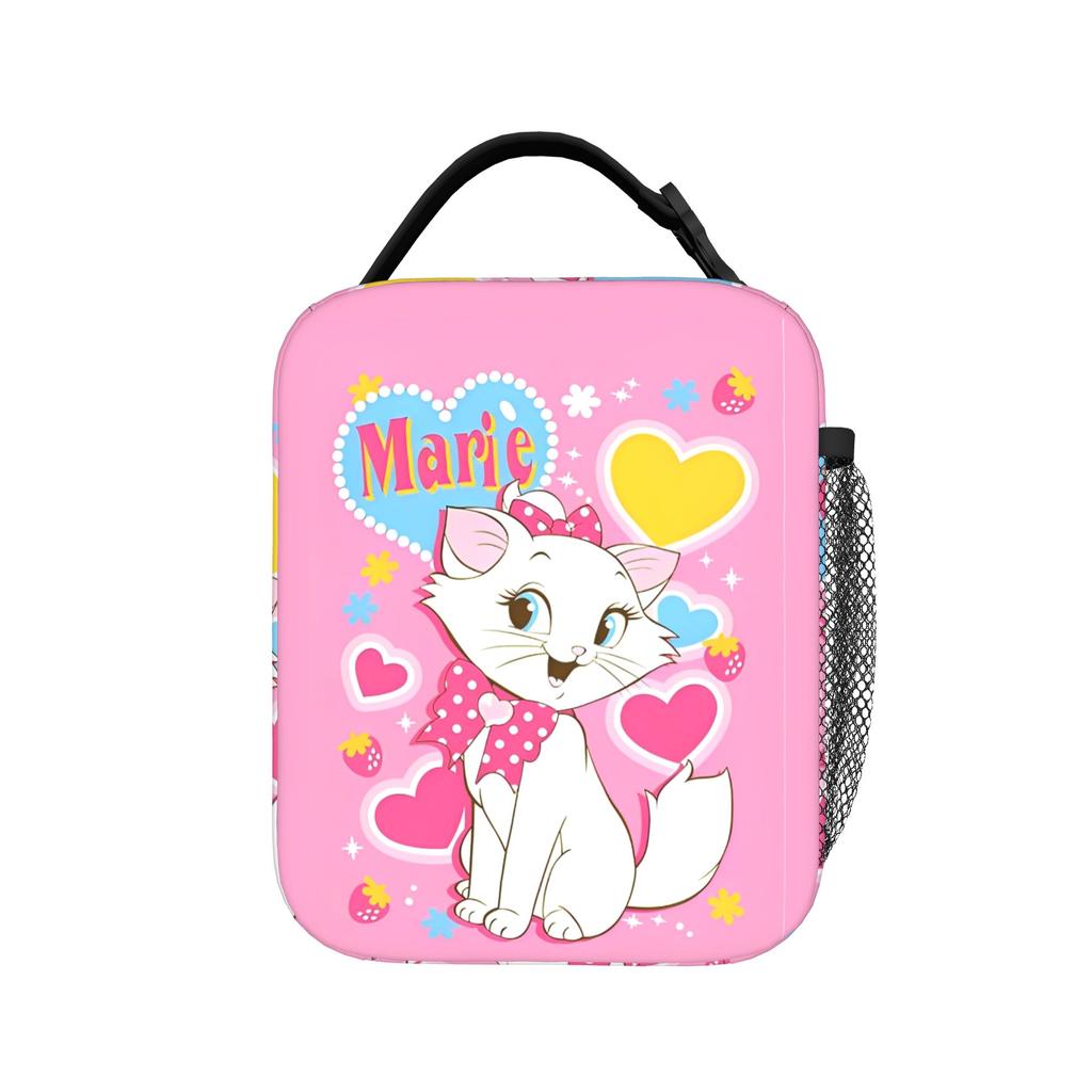 Maries Cat Insulated Lunch Bags Cooler Bag Reusable,Meal Container Cute Kitten Anime Large Tote Lunch Box Food Bag