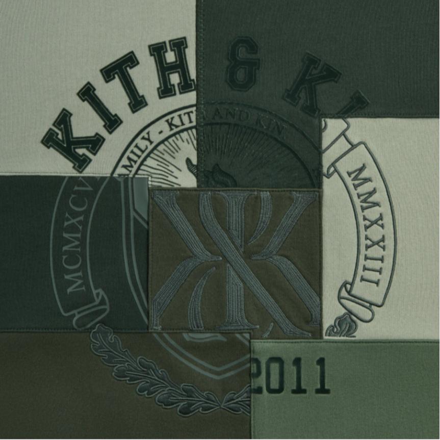 Kith Patchwork Fleece Nelson Crewneck Stadium Men Tops Green KHM033257-302