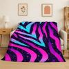 Minimalist Black White Colorful Zebra Stripes Flannel Blanket Soft Warm Throw Blanket for Bedroom Living Room Bed Camping Picnic