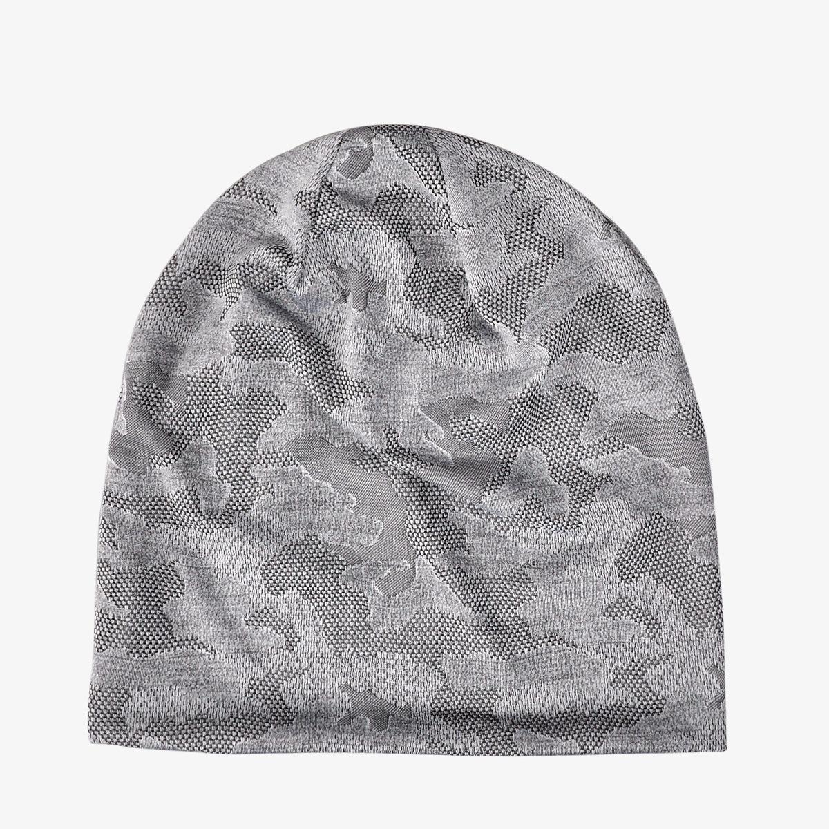 

COKK Beanie Men Women Thin Hat Camouflage Mesh Breathable Elastic Soft Running Sports Outdoor Bonnet Cap New Hot сірий