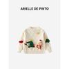 French Arielle De Pinto Girls' Knitwear Autumn and Winter Style Stylish Christmas Tree Style Base Sweater