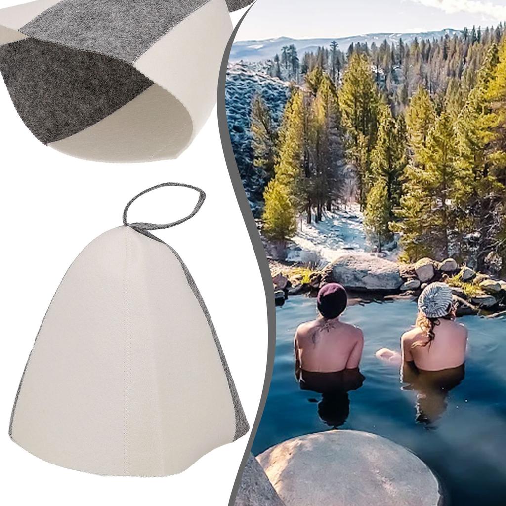 1pcs Wool Felt Sauna Hat Keep Warm Bath Hair Protection For Skin Head Anti-Heat Spa Sauna Hat Bathroom Cap Accessories