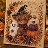 DIY Halloween Pearl Painting Raven Pumpkin Diamond Art Kit Handmade Festival Decoration 30x40cm