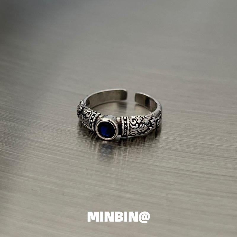 

Black Diamond/Blue Diamond/Lvzuan! Adjustable Ring Boys Fashion Niche Style Classy Stylish Index Finger Ring Hip Hop Tide <Blue Diamond Forever> Ring